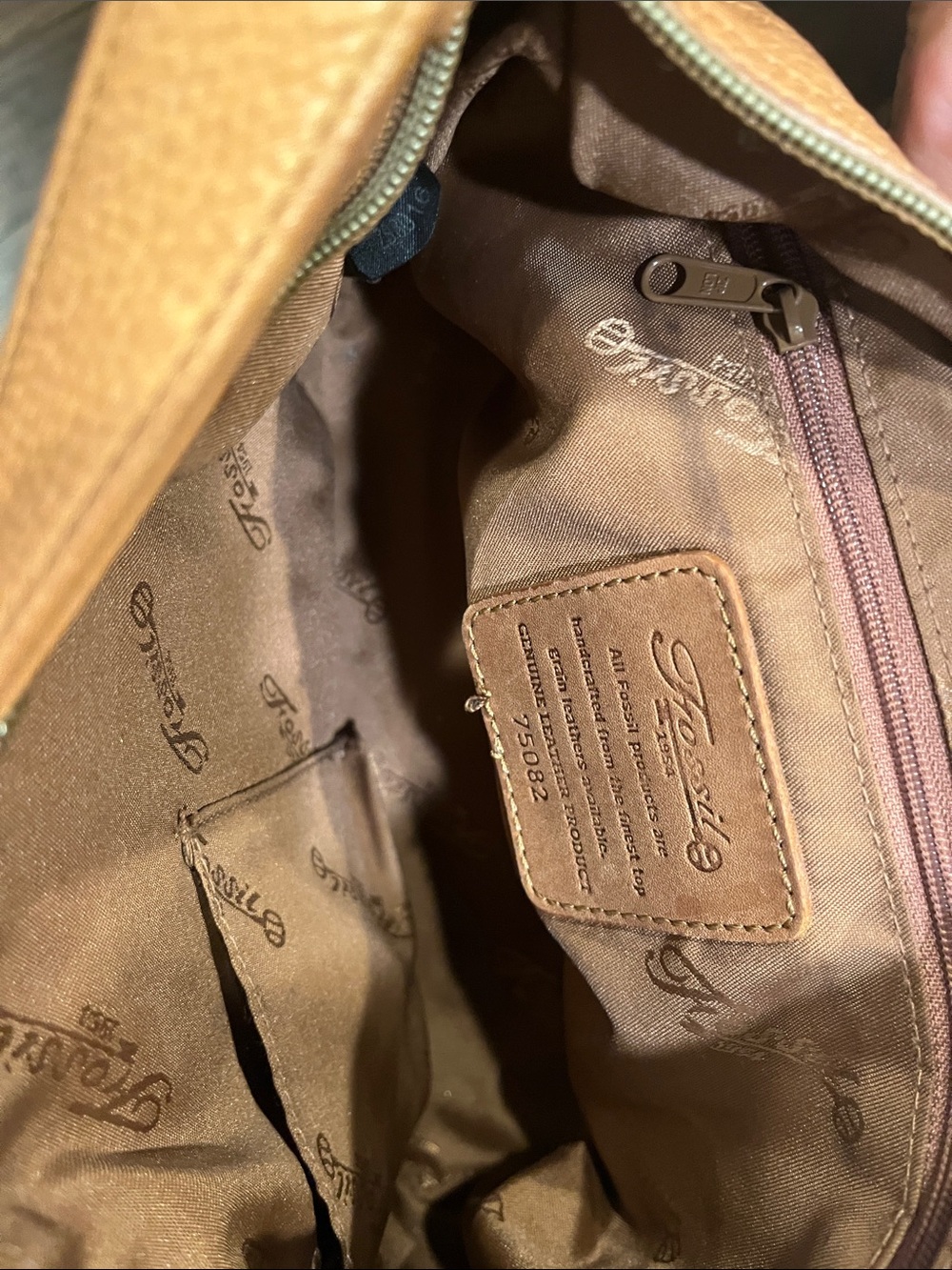 Fossil 75082 Vintage Brown Pebbled Leather shoulder bag. - Picture 2 of 8
